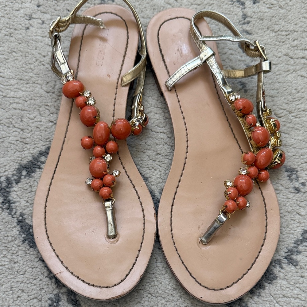 Express Coral Beaded Sandals size 7